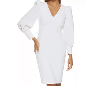 Calvin Klein White Long Sleeve Dress